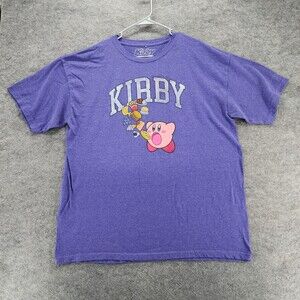 Kirby Shirt Mens XL 46/48 Short Sleeve Purple Nintendo